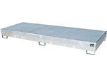 Bauer Regalwanne RW-GR 3300-2 PE, mit Gitterrost und PE-Einsatz, B 3262 x T 1312 x H 267 mm, bis 540 l, Stahl feuerverzinkt