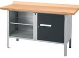 Kastenwerkbank Schäfer Shop Select PWi 150-1, Buche Multiplexplatte, bis 750 kg, B 1500 x T 700 x H 840 mm, Anthrazit
