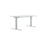 Schreibtisch ERGO DRIVE ED 470, elektrisch höhenverstellbar, Rechteck, T-Fuß, B 1600 x T 800 x H 692-1147 mm, lichtgrau