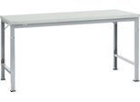 Manuflex Grundtisch UNIVERSAL Spezial, 1750 x 1000 mm, Kunststoff lichtgrau, alusilber