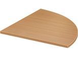 Systemwinkelplatte, 90° gerundet, B 800 x T 800 mm, Buche