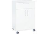 Mobiler Catering-Schrank mit Flügeltüren, B 650 x T 480 x H 1000 mm, weiß