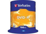 Verbatim® DVD-R, bis 16fach, 4,7 GB/120 min, 100er-Spindel