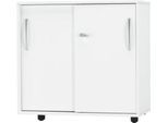 Schäfer Shop Select Schiebetürenschrank LOGIN, 2 Ordnerhöhen, B 800 x T 420 x H 788 mm, weiß/weiß