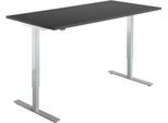 Schreibtisch Start Off, elektrisch höhenverstellbar, Rechteck, T-Fuß, B 1600 x T 800 x H 755-1255 mm, graphit/weißalu