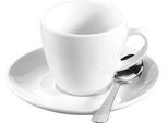 Espressotassen-Set BISTRO, 6 Tassen & Untertassen, jeweils 0,1 l, H 58 mm, Porzellan, weiß