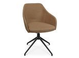 Konferenzsessel Topstar Sitness Life 2.1, dreh-/sitzhöhenverstellbar, Armlehnen, B 350-480 x T 460 x H 460-490 mm, 4-Fußgestell, Alu schwarz-matt & Stoff, h.braun