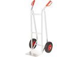 Schäfer Shop Select Alu-Sackkarre 2132A/150, mit Handgriffen und Sicherheitsbügel, Polyurethan-Räder, Schaufel B 300 x T 210 mm, bis 150 kg