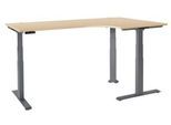 Schäfer Shop Genius Winkelschreibtisch Modena Flex, elektrisch höhenverstellbar, 90° Winkel, T-Fuß, B 2000 mm, Ahorn/anthrazit