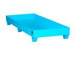 Stahl-Auffangwanne ohne Gitterrost, 1800 x 800 mm, blau RAL 5012