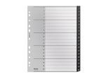 Leitz® Registermappe Recycle, A4, beschreibbar, Universalllochung, Kunststoff, schwarz, Taben 1-20