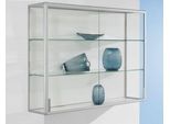 Wand-Präsentationsvitrine, 1020 x 300 x 1020 mm, silber