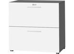 Schäfer Shop Select Hängeregistraturschrank SET UP, 2 HR-Schübe, abschließbar, B 800 x T 420 x H 788 mm, graphit/weiß