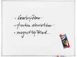 Whiteboard Franken X-tra!Line, emaillierte Oberfläche, magnethaftend, beschriftbar, inkl. Ablageschale, B 900 x H 600 mm, Stahl/Aluminium, weiß-silber