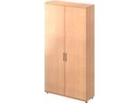 Schäfer Shop Genius Flügeltürenschrank TETRIS WOOD, 6 OH, Höhe inkl. Gleiter, Mitteltrennwand, B 1200 mm, Buche-Dekor