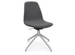 Konferenzsessel Topstar Sitness Life 1.1, dreh-/sitzhöhenverstellbar, ohne Armlehnen, B 460 x T 390 x H 450-480 mm, 4-Fußgestell, Alu matt & Stoff, anthr.