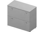 Hängeregistraturschrank ARLON OFFICE, 2 Ordnerhöhen, B 900 x T 450 x H 816 mm, lichtgrau/alu