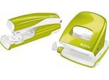 LEITZ® Bürolocher + Tischheftgerät Wow SET, metallic-grün
