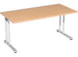 Schreibtisch PALENQUE, C-Fuß, Rechteck, B 1600 x T 800 x H 720 mm, Buche