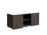 Multicontainer SOLUS PLAY, 2 Schiebetüren, 2 offene Fächer, grifflos, B 1350 x T 523 x H 583 mm, Mooreiche