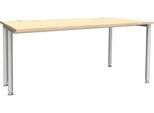 Schäfer Shop Genius Schreibtisch MODENA FLEX, Breite 1600 mm, einseitig verkürzt, Ahorn
