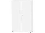 Schäfer Shop Select Schrank Start Off, 4 OH, abschließbar, B 800 x T 420 x H 1514 mm, Holz, weiß/weiß