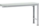 Manuflex Ansatztisch UNIVERSAL Spezial, 1500 x 800 mm, Melamin lichtgrau, alusilber