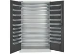 Schäfer Shop Select Magazinschrank, 10 Fachböden, ohne Ausstattung, B 1200 x T 500 x H 1935 mm, Stahl, lichtgrau/anthrazitgrau