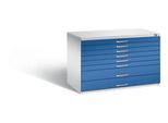 Planschrank aus Stahl, für Formate bis DIN A1, 8 Schubladen