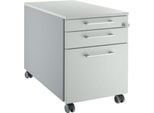Schäfer Shop Genius Rollcontainer 126, mit Griff eckig, B 435 x H 577 mm, weißalu/lichtgrau/lichtgrau