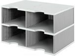 styro® Sortierstation styrodoc Jumbo, DIN C4, 2 Etagen/2-reihig/4 Fächer, grau
