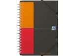 Meetingbook Oxford International, DIN B5, weiß-kariert, 80 Blatt, spiralgebunden, Optik Paper, orange/rot/grau