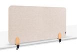 Legamaster Akustik-Tischtrennwand Elements, PET-Kern, Stoffoberfläche pinnbar, inkl. 2 Tischklemmen, B 800 x H 600 x T 21 mm, soft beige