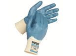 Schutzhandschuh Uvex profi pure HG, 10 Paar, wasserdicht, EN 388 und EN 407, Hitzeschutz bis 100°C, Hydro-Grip-Spezialpolymerbeschichtung, blau-weiß, Größe 8