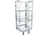 Nestbarer Rollbehälter, 4-seitig, verzinkt, Traglast 500 kg, m.2 ZB