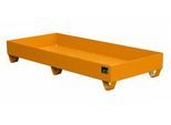 Stahl-Auffangwanne ohne Gitterrost, 1800 x 800 mm, orange RAL 2000