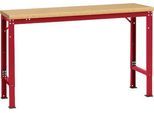 Manuflex Grundtisch UNIVERSAL Spezial, 1500 x 800 mm, Multiplex natur, rubinrot