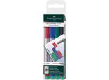 Marker Faber-Castell Multimark, 4er-Set, F, non-permanent