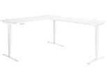 Winkelschreibtisch AERO FLEX, elektrisch höhenverstellbar, 90° Winkel, T-Fuß, B 2000 x T 2400 mm, weiß/weiß + Memorypanel