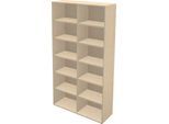 Schäfer Shop Genius Regal TETRIS WALL, 6 Ordnerhöhen, B 1200 x T 420 x H 2250 mm, Ahorn-Dekor