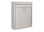 Rottner Briefkasten Como, Wandmontage, beidseitiger Einwurf, Namensschild, Zylinderschloss, inkl. 2 Schlüssel, Edelstahl, B 250 x T 85 x H 320 mm