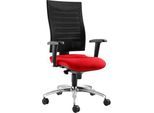 Schäfer Shop Pure Bürostuhl SSI Proline S2, mit Armlehnen, Punkt-Synchronmechanik, Bandscheibensitz, rot/schwarz