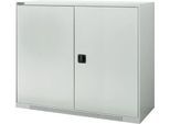 Schäfer Shop Genius Flügeltürschrank FS, Stahl, mit Belüftungslöchern, B 1343 x T 620 x H 1105 mm, 3 OH, lichtgrau/lichtgrau, bis 450 kg