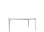 Schäfer Shop Genius Schreibtisch MODENA FLEX, 4-Fuß-Rechteckrohr, einseitig, B 1600 mm, lichtgrau