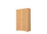 Flügeltürenschrank, 2-türig, Akustikfront, 800 x 1930 mm, 5 OH, Buche-Dekor