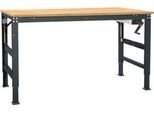 Arbeitstisch Ergo K, m. Kurbel, 1500 x 800 mm, Tischplatte Multiplex, anthrazit