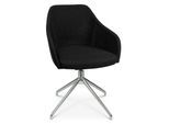 Konferenzsessel Topstar Sitness Life 2.1, dreh-/sitzhöhenverstellbar, Armlehnen, B 350-480 x T 460 x H 460-490 mm, 4-Fußgestell, Alu poliert & Stoff, anthr.