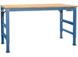 Arbeitstisch Ergo, Elektro-Hydraulik, Platte Multiplex , 1500 x 800 mm, brillantblau
