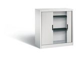 C + P Rollladenschrank Omnispace, 2 OH, abschließbar, B 1000 x T 420 x H 1030 mm, Stahl/Kunststoff, lichtgrau