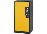 Chemikalienschrank Asecos CS-CLASSIC, Flügeltür, 2 Auszugswannen, 545x520x1105 mm, sicherheitsgelb